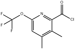 3,4-Dimethyl-6-(trifluoromethoxy)pyridine-2-carbonyl chloride 结构式