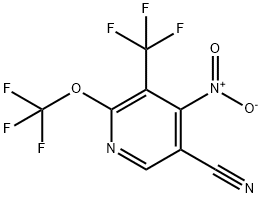 5-Cyano-4-nitro-2-(trifluoromethoxy)-3-(trifluoromethyl)pyridine 结构式