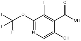 5-Hydroxy-3-iodo-2-(trifluoromethoxy)pyridine-4-carboxylic acid 结构式