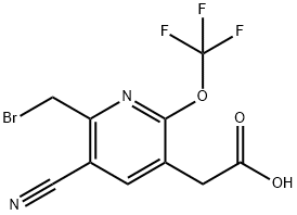 2-(Bromomethyl)-3-cyano-6-(trifluoromethoxy)pyridine-5-acetic acid 结构式