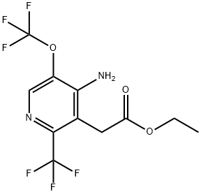 Ethyl 4-amino-5-(trifluoromethoxy)-2-(trifluoromethyl)pyridine-3-acetate 结构式