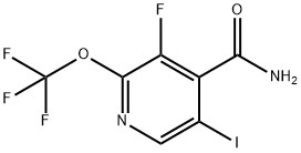 3-Fluoro-5-iodo-2-(trifluoromethoxy)pyridine-4-carboxamide 结构式