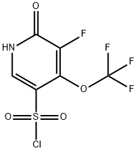 3-Fluoro-2-hydroxy-4-(trifluoromethoxy)pyridine-5-sulfonyl chloride 结构式