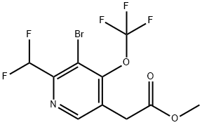 Methyl 3-bromo-2-(difluoromethyl)-4-(trifluoromethoxy)pyridine-5-acetate 结构式