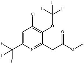 Methyl 4-chloro-3-(trifluoromethoxy)-6-(trifluoromethyl)pyridine-2-acetate 结构式