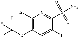 2-Bromo-5-fluoro-3-(trifluoromethoxy)pyridine-6-sulfonamide 结构式