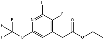 Ethyl 2,3-difluoro-6-(trifluoromethoxy)pyridine-4-acetate 结构式