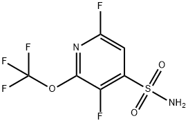 3,6-Difluoro-2-(trifluoromethoxy)pyridine-4-sulfonamide 结构式
