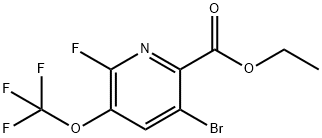 Ethyl 5-bromo-2-fluoro-3-(trifluoromethoxy)pyridine-6-carboxylate 结构式