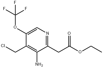 Ethyl 3-amino-4-(chloromethyl)-5-(trifluoromethoxy)pyridine-2-acetate 结构式