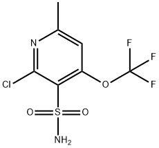 2-Chloro-6-methyl-4-(trifluoromethoxy)pyridine-3-sulfonamide 结构式