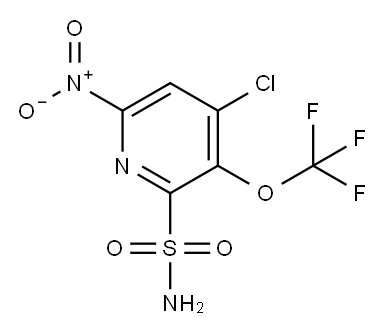 4-Chloro-6-nitro-3-(trifluoromethoxy)pyridine-2-sulfonamide 结构式