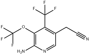 2-Amino-3-(trifluoromethoxy)-4-(trifluoromethyl)pyridine-5-acetonitrile 结构式