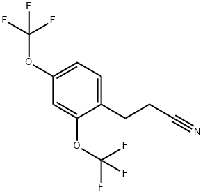 (2,4-Bis(trifluoromethoxy)phenyl)propanenitrile 结构式