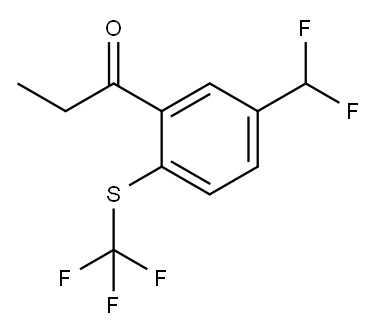 1-(5-(Difluoromethyl)-2-(trifluoromethylthio)phenyl)propan-1-one 结构式