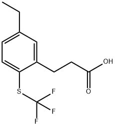 3-(5-Ethyl-2-(trifluoromethylthio)phenyl)propanoic acid 结构式