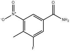 3-氟-4-甲基-5-硝基苯甲酰胺 结构式