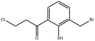 1-(3-(Bromomethyl)-2-mercaptophenyl)-3-chloropropan-1-one 结构式