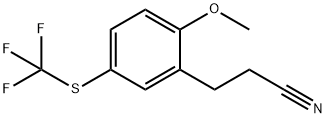 3-(2-Methoxy-5-(trifluoromethylthio)phenyl)propanenitrile 结构式