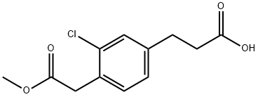 Methyl 4-(2-carboxyethyl)-2-chlorophenylacetate 结构式