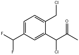 1-Chloro-1-(2-(chloromethyl)-5-(difluoromethyl)phenyl)propan-2-one 结构式