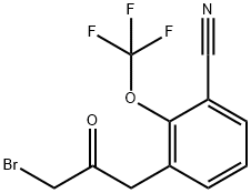 3-(3-Bromo-2-oxopropyl)-2-(trifluoromethoxy)benzonitrile 结构式