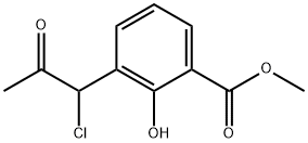Methyl 3-(1-chloro-2-oxopropyl)-2-hydroxybenzoate 结构式
