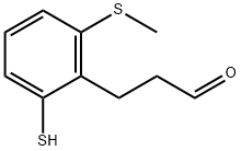 3-(Methylthio)-2-(3-oxopropyl)thiophenol 结构式