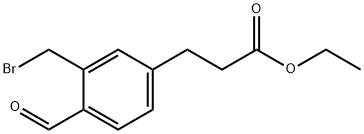 Ethyl 3-(bromomethyl)-4-formylphenylpropanoate 结构式