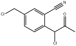 2-(1-Chloro-2-oxopropyl)-5-(chloromethyl)benzonitrile 结构式