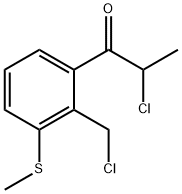 2-Chloro-1-(2-(chloromethyl)-3-(methylthio)phenyl)propan-1-one 结构式