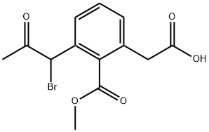 Methyl 2-(1-bromo-2-oxopropyl)-6-(carboxymethyl)benzoate 结构式