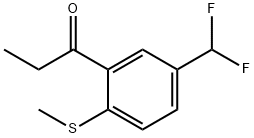 1-(5-(Difluoromethyl)-2-(methylthio)phenyl)propan-1-one 结构式