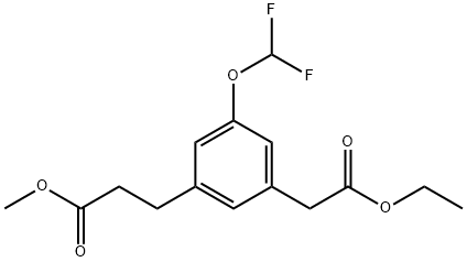 Ethyl 3-(difluoromethoxy)-5-(3-methoxy-3-oxopropyl)phenylacetate 结构式