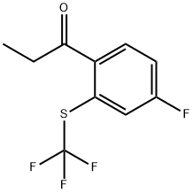 1-(4-Fluoro-2-(trifluoromethylthio)phenyl)propan-1-one 结构式