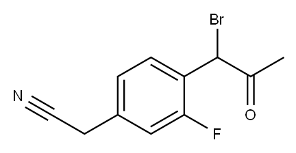 4-(1-Bromo-2-oxopropyl)-3-fluorophenylacetonitrile 结构式
