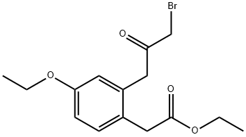 Ethyl 2-(3-bromo-2-oxopropyl)-4-ethoxyphenylacetate 结构式