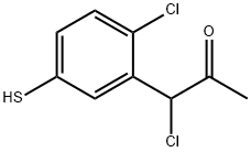 1-Chloro-1-(2-chloro-5-mercaptophenyl)propan-2-one 结构式