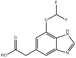 4-Difluoromethoxy-1H-benzimidazole-6-acetic acid 结构式
