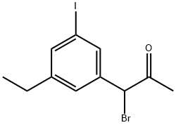 1-Bromo-1-(3-ethyl-5-iodophenyl)propan-2-one 结构式