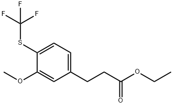 Ethyl 3-(3-methoxy-4-(trifluoromethylthio)phenyl)propanoate 结构式
