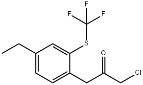 1-Chloro-3-(4-ethyl-2-(trifluoromethylthio)phenyl)propan-2-one 结构式