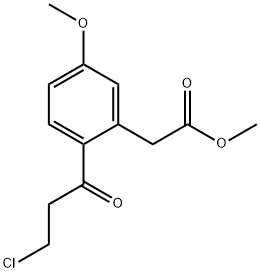 Methyl 2-(3-chloropropanoyl)-5-methoxyphenylacetate 结构式