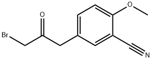 5-(3-Bromo-2-oxopropyl)-2-methoxybenzonitrile 结构式