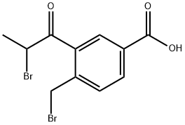 4-(Bromomethyl)-3-(2-bromopropanoyl)benzoic acid 结构式