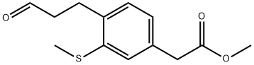 Methyl 3-(methylthio)-4-(3-oxopropyl)phenylacetate 结构式