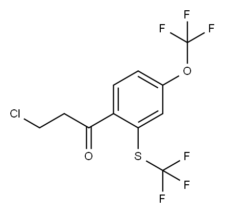 3-Chloro-1-(4-(trifluoromethoxy)-2-(trifluoromethylthio)phenyl)propan-1-one 结构式