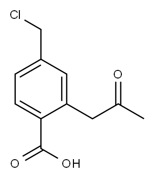 4-(Chloromethyl)-2-(2-oxopropyl)benzoic acid 结构式