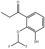 1-(2-(Difluoromethoxy)-3-mercaptophenyl)propan-1-one 结构式