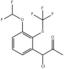 1-Chloro-1-(3-(difluoromethoxy)-2-(trifluoromethylthio)phenyl)propan-2-one 结构式